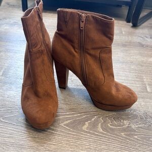 Brown Suede Ankle Boots